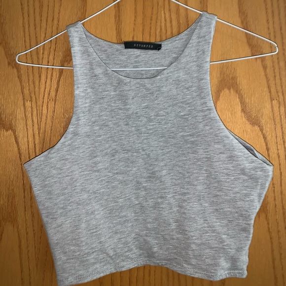 GORGEOUS GREY HALTER NECK CROP TOP - Picture 1 of 1